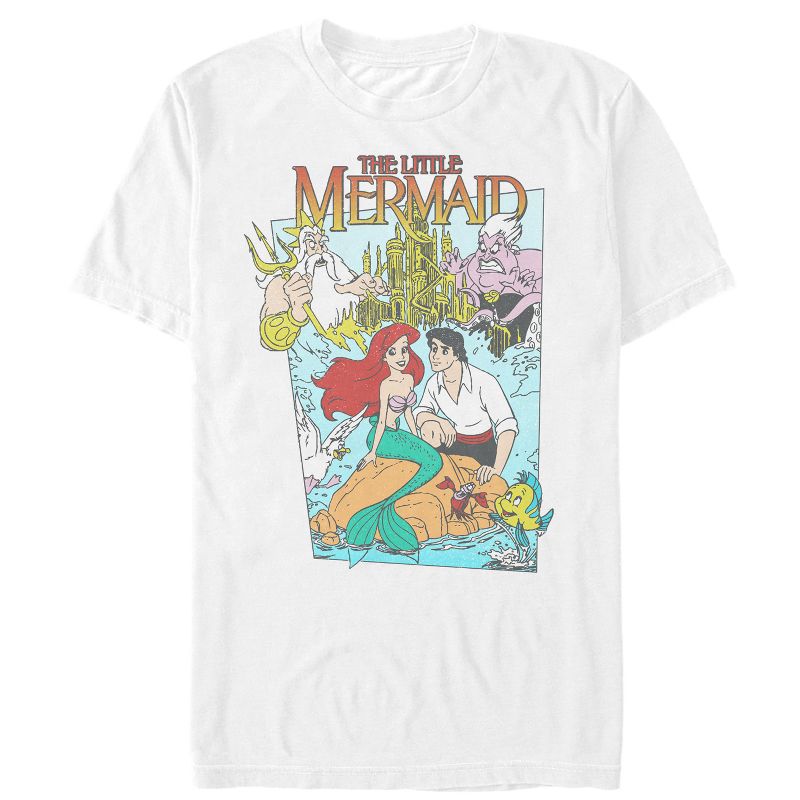 Men's The Little Mermaid Character Poster T-Shirt, 1 of 6