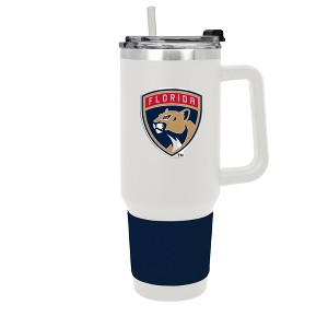 NHL Florida Panthers White Colossus Travel Mug with Team Color Silicon Gripe - 40oz - 1 of 4