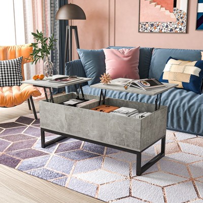 Alloy Legs Coffee Table Computer Desk Gaming Table Furniture Decoration Open Storage Around Lifting Table Top With Hidden Compartment Elevator Table