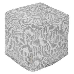 Majestic Home Goods,Cube Pouf Charlie Beige - 1 of 4