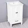20" Bathroom Vanity with Ceramic Sink, 2-Door Cabinet and Drawer, MDF Freestanding Base, Modern Style - 3 of 4