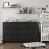 Resenkos Storage Dressers Organizer for Bedroom, Wood 6 Drawers Dresser Chests, Black - 4 of 4