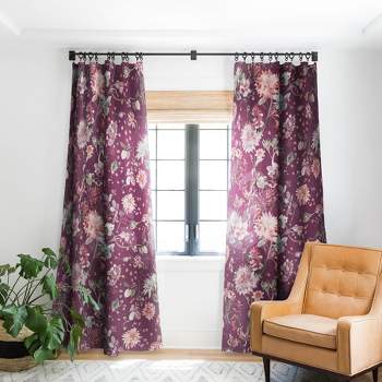 Ninola Design Romantic Bouquet Purple 50" x 64" Single Panel Room Darkening Window Curtain - Deny Designs