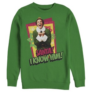 Men's Elf Santa I Know Him Quote Sweatshirt - 1 of 4