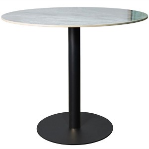 Round Dining Table with Sintered Stone Top and Stainless Steel Pedestal Base – Seats 2–3 People, Kitchen & Dining Room Table for Cafes - 1 of 4