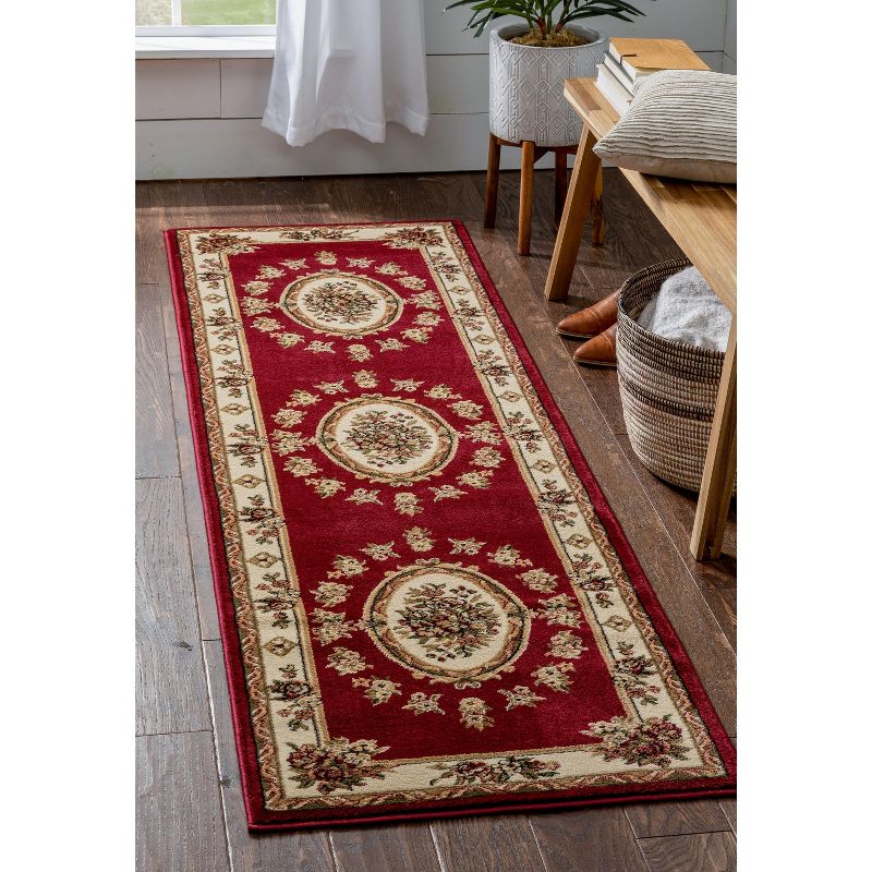 Well Woven Pastoral Medallion French European Floral Formal Traditional Modern Classic Thick Soft Area Rug, 3 of 10