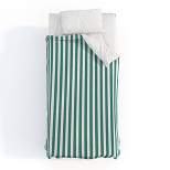 Deny Designs Natalie Baca Bouquet Stripe Duvet Cover Set Green