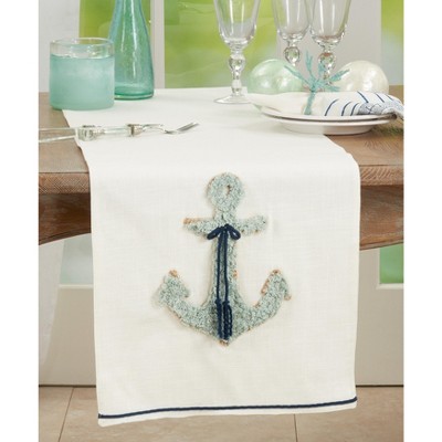 Nautical Anchor Appliqué Cotton Table Runner