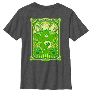 Boy's Care Bears St. Patrick's Day Good Luck Bear Shamrocker Poster T-Shirt - 1 of 4
