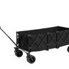 VisioGear Foldable Extended Wagon with 220lbs Weight Capacity, 300L Folding Utility Garden Cart with Drink Holders, Black, 53.54"*21.26"*23.62" - 2 of 4