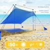 Costway Family Beach Tent Canopy w/ 4 Poles Sandbag Anchors 7'x7' UPF50+ Blue - 4 of 4