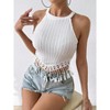 Women's Fringe Sleeveless Tassel Tank Top Slim Fit Summer Tops - 4 of 4
