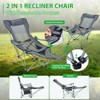 Camping Chair, Adjustable Recliner Chair with Footrest, Headrest, Cup Holder & Storage, Indoor & Outdoor Comfort - 3 of 4