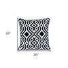 HomeRoots 20" Black and White Geometric Cotton Throw Pillow - 3 of 4