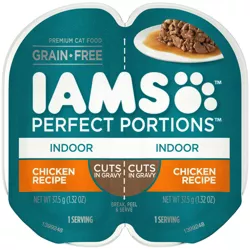 IAMS Perfect Portions Grain Free Cuts In Gravy Premium Wet Cat Food Indoor Chicken Recipe - 2.6oz