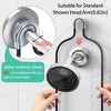 Aoibox 3-Tier Shower Caddy Organizer with Soap Holder & 6 Hooks for Towels, Sponge, Fits Standard Shower Head, Black - 2 of 4