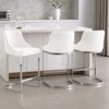 Bekrvio Bar Stools Set of 3, 26” Counter Height with Back - Upholstered PU Leather/Velvet  Steel U-Shaped Base for Kitchen Counter Island - 4 of 4