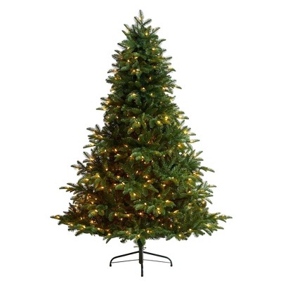 Nearly Natural 6-ft South Carolina Spruce Christmas Tree with 400 White Warm Lights and 1908 Bendable Branches