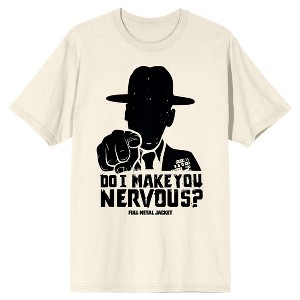 Full Metal Jacket Do I Make You Nervous Crew Neck Short Sleeve Natural Men's T-shirt - 1 of 3