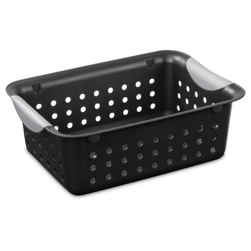 Sterilite Ultra Small Home Organization Storage Basket w/ Holes, Black (12 Pack), 2 of 6