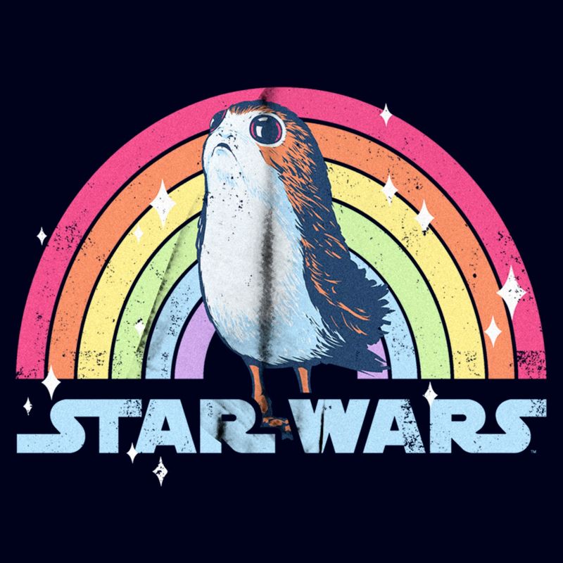 Adult Star Wars The Last Jedi Porg Pride Rainbow Logo T-Shirt, 2 of 5