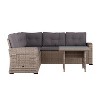 Flash Furniture Huck Indoor/Outdoor Wicker Rattan Conversation Set, L-Shaped Sofa with Dining Table, Weather Resistant Cushions - 4 of 4