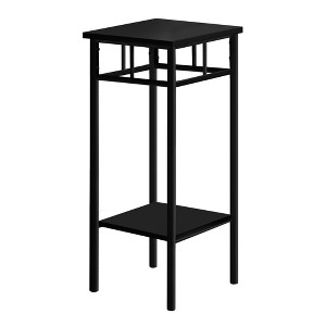 Monarch Specialties Accent Table Side End Plant Stand Square Living Room Bedroom Metal Laminate Black Contemporary Modern - 1 of 4