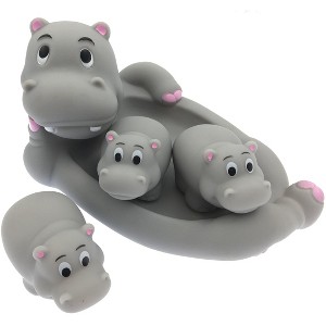 Playmaker Toys Rubber Hippo Family Set of 4 Baby Bath Toys - 1 of 1