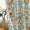 HLC.ME Florence Floral & Birds Back Tab Rod Pocket - Light Blocking Darkening Window Curtains, Set of 2 - 3 of 4
