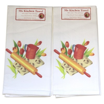 Decorative Towel 24.0" Spring Bake Off Set / 2 100% Cotton Kitchen Tulip  -  Kitchen Towel