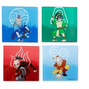 Silver Buffalo Avatar: The Last Airbender Characters Glass Coasters | Set of 4 - 1 of 4