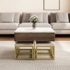 Lift Top Coffee Table with Hidden Storage, Modern Square Center Table with 4 Ottomans, Wood Cocktail Table Center Table for Living Room White - 2 of 4