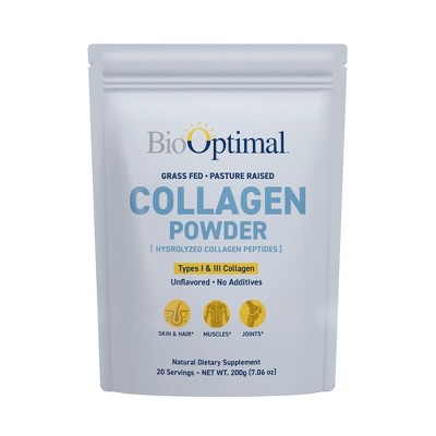 BioOptimal Collagen Powder (20 Serving) 1 Pack - Promotes Hair, Nail, Skin, Bone and Joint Health, Zero Sugar, Unflavored.