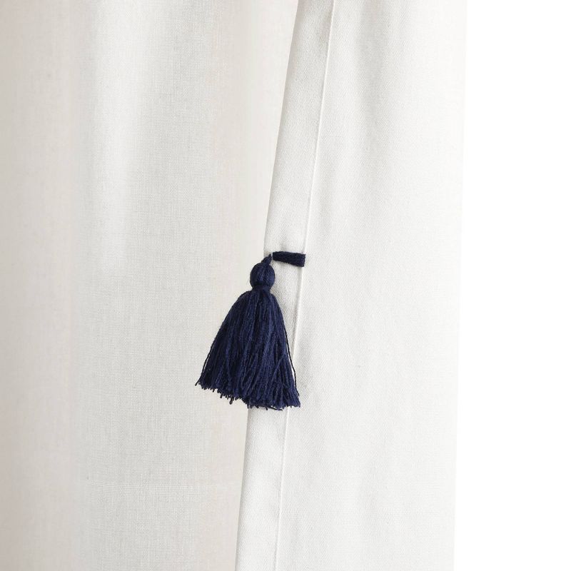 84"x52" Boho Faux Linen Texture Tassel Rod Pocket Window Curtain Panels - Lush Décor, 6 of 8