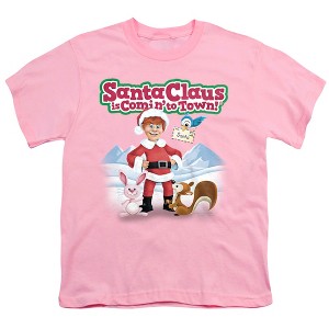 Boys' Santa Claus Is Comin To Town Animal Friends T-Shirt - 1 of 4