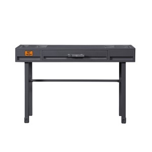 Industrial Metal Vanity Desk with Drawer and Cargo-Style Design - 1 of 4