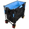 Grungis 51"H Heavy Duty Foldable Wagon Cart,Shopping Cart with Extra Long Extender,Utility Cart for Camping,Shopping,Black+Blue - 3 of 4