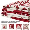 Coucheta Christmas Pillow Covers Set of 4  Buffalo Plaid Farmhouse Holiday Decor Cotton Linen Cushion Covers for Sofa, Multi-Color & Size - 4 of 4
