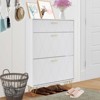 Shoe Cabinet with 3 Flip Drawers, Space-Saving Entryway Shoe Storage Organizer for Boots and Heels - 2 of 4