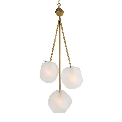 Uttermost Geodesic 14" Wide Antique Brass 3-Light Pendant