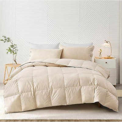 BAFODE All Seasons Duvet Insert - Fluffy Goose Feather Down Comforter with Organic Cotton Shell - Luxury Comforter for Bed Fill