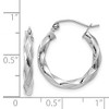Black Bow Jewelry 3mm x 22mm Polished 14k White Gold Medium Twisted Round Hoop Earrings - 4 of 4
