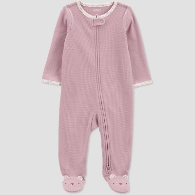 Carter's Just One You®️ Baby Girls' Thermal Mauve Solid Sleep N' Play - Newborn