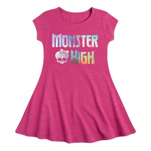 Girls' - Monster High - Holographic Logo Fit & Flair Cap Sleeve Dress - 1 of 3