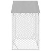 Outdoor Dog Kennel Silver Galvanized steel, polyethylene Large vidaXL - 4 of 4
