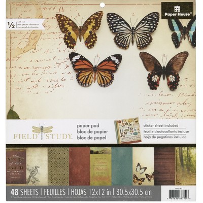 Paper House Single-Sided Paper Pad 12"X12" 48/Pkg-Field Study