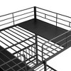 PAGED Twin Size Bunk Bed Modern Simple Metal Quadruple Bed Frame with Guardrail and Ladder, Space Saving - 3 of 4