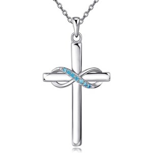925 Sterling Silver Cross Necklace for Women Infinity Necklace - 1 of 4