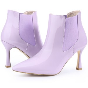 Allegra K Women's Pointed Toe Stiletto Heels Chelsea Ankle Booties - 1 of 4