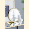 MAYEERTY D15" Round Mirror, Circle Mirror with Iron Frame for Living Room Bedroom Vanity Entryway Hallway, Gold - 2 of 4